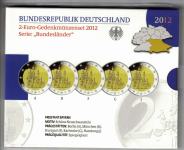 Nemški 2.evrski proof set 2012 Bayern ADFGJ