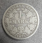 NEMŠKI RAJH  - srebrnik 1 marka 1875 A
