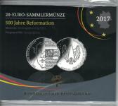 Nemški srebrnik 20 evrov - 500 let reformacije, 2017