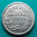 Nizozemska 10 cents 1941 srebrnik