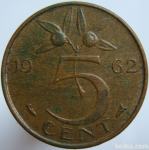 LaZooRo: Nizozemska 5 Cents 1962 UNC