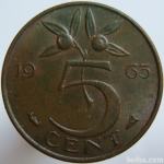 LaZooRo: Nizozemska 5 Cents 1963 UNC