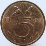 LaZooRo: Nizozemska 5 Cents 1965 UNC