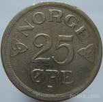 LaZooRo: Norveška 25 Ore 1957 var PP myntmerket på plate VF