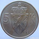 LaZooRo: Norveška 5 Kroner 1966 XF/UNC