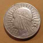 Numizmatika: srebrnik 10 Zlotov Poljska 1932