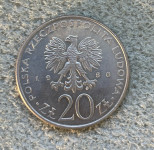 Poljska 20 Zlotov 1980 Daru Pomorza