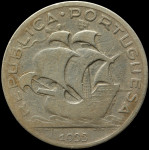 LaZooRo: Portugal 5 Escudos 1933 VF - Srebro