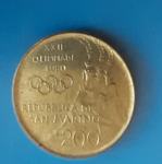 San Marino 200 lire 1980 olimpijske igre kovanec