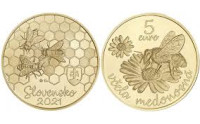 Slovaška 5 euro Favna in Flora  ČEBELA 2021 UNC