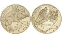 Slovaška 5 euro Favna in Flora  VOLK 2021 UNC