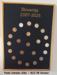 Slovenski 2€ kovanci v panelu sliki