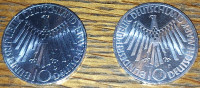 Spominska srebrnika10 Mark 1972 D, F