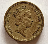 Spominski kovanec 1 funt leto 1992 - Anglija - Royal Diadem series