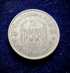 SREBRNIK Nemčija nacizem 5 Reichsmark 3. Reich nazi 1934 A (otaku)