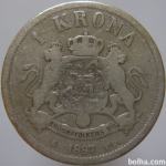 LaZooRo: Švedska 1 Krona 1887 F redkejši - Srebro