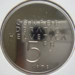 LaZooRo: Švica 5 Francs 1979 PROOF redkejši Einstein b