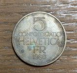 Švica 5 Frankov 1980