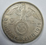 TRETJI RAJH - srebrnik 2 rajhmarki 1939F