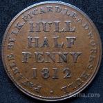 LaZooRo: Velika Britanija Hull 1/2 Penny 1812 VF/XF