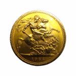 Zlatnik 1 Sovereign Queen Elizabeth ll 916/1000; masa=7.99g