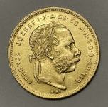 Zlatnik 20 Fr – 8 Frt 1873. – FERENCZ JOZSEF I-K-A-CS-ES M-H-S-D-O-AP