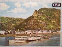 Razglednica GRAD KATZ - ladja na reki REIN