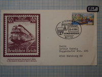 Kuverta - znamka - LOKOMOTIVA - ŽELEZNICA - DEUTCHES REICH