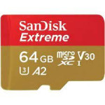 SanDisk Extreme microSDXC 64GB + SD Adapter 170MB/s & 80MB/s A2 C10 V3