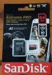 NOVO! SanDisk spominska kartica micro SDXC Extreme Pro 64 GB + adapter