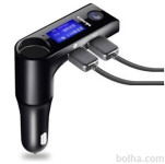FM oddajnik in USB polnilec G7S, LCD zaslon, Bluetooth 3.0 + EDR, 2...