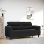 vidaXL Dvosed črna 140 cm umetno usnje