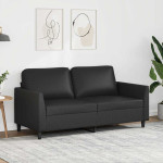 vidaXL Dvosed črna 140 cm umetno usnje