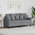 vidaXL Dvosed svetlo siv 140 cm blago