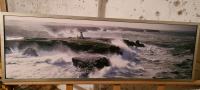 Izjemna fotografija 150x50 cm, Svetilnik sredi razburkanega morja