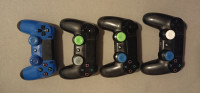 PS4 kontrolerji – original embalaža, ohranjeni, črna/modra + zaščita