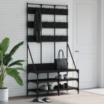 vidaXL Regal za oblačila s prostorom za čevlje črno 100x40x184 cm
