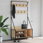 vidaXL Regal za oblačila s prostorom za čevlje son. hrast 100x41x184cm
