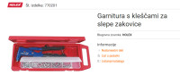 Garnitura s kleščami za slepe zakovice