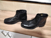 Čevlji, črni gležnjarji, usnjeni škornji 43