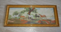 Gobelin 70 x 31 cm, motiv konjev na travniku