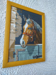 Gobelin "Konj" v lepem okvirju, vel. 26x35x1,5 cm, brezhibna