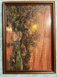 Gobelin “Pokrajina v sončnem zahodu” 52x37cm