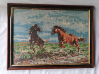 Gobelin v lepem okvirju s steklom 45 x 34 cm