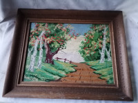 Gobelin v lepem širokem okvirju s steklom 47 x 37 cm