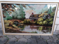 Gobelin v okvirju s steklom 122 x 77 cm