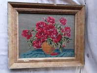 Gobelin v okvirju s steklom 38 x 32 cm