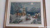 Gobelin v okvirju, zimski motiv