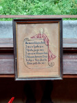 Star gobelin v okvirju motiv angel z napisom