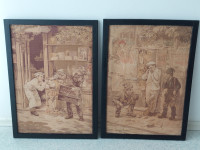 STARA SLIKA,VEZANA,GOBELIN ?,OBE SLIKI STA STARI ČEZ 100 LET,OHRANJENI